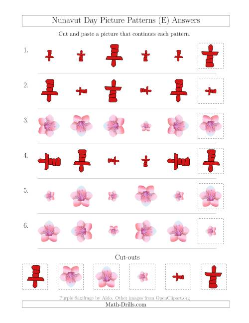 The Nunavut Day Picture Patterns with Size and Rotation Attributes (E) Math Worksheet Page 2