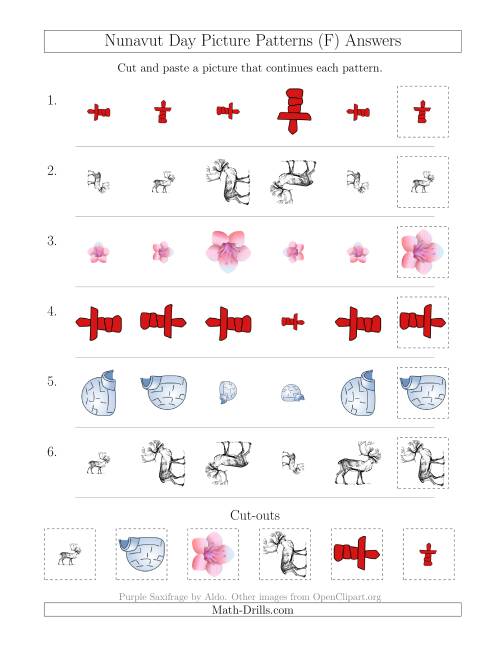 The Nunavut Day Picture Patterns with Size and Rotation Attributes (F) Math Worksheet Page 2
