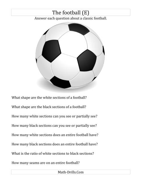 The World Cup Math -- The Football (E) Math Worksheet