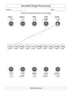 Winter Snowball Target Practice Mixed Operations with Larger Numbers
