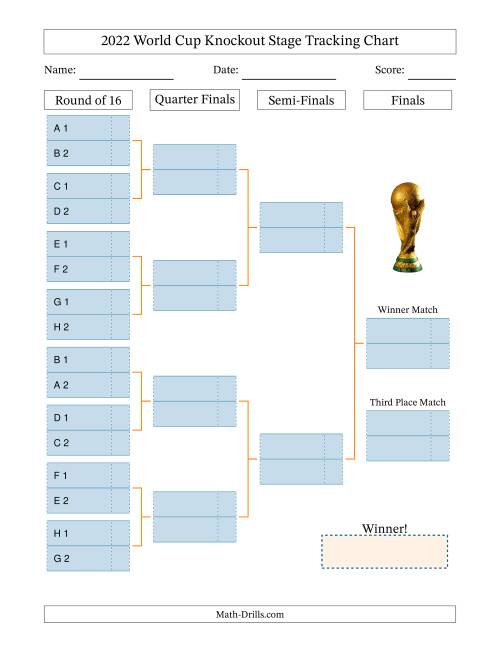 The 2022 World Cup Knockout Stage Tracking Chart Math Worksheet