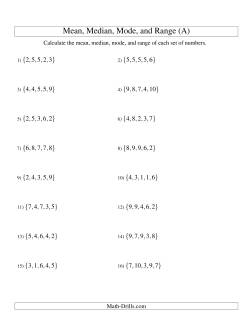 Statistics And Probability Worksheets