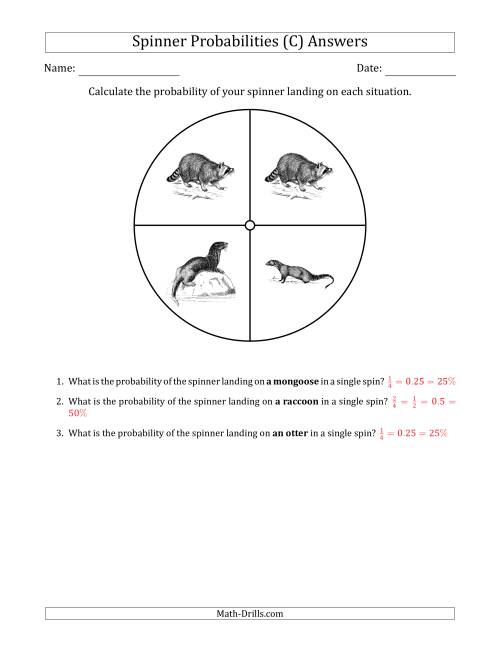 The Non-Numerical Spinners with Pictures (4 Sections) (C) Math Worksheet Page 2