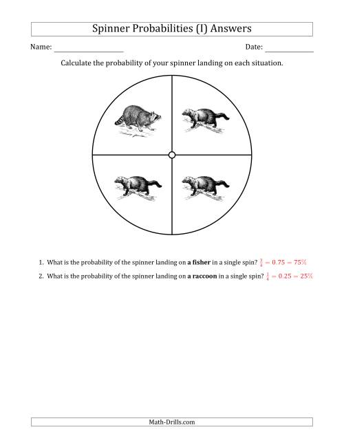 The Non-Numerical Spinners with Pictures (4 Sections) (I) Math Worksheet Page 2
