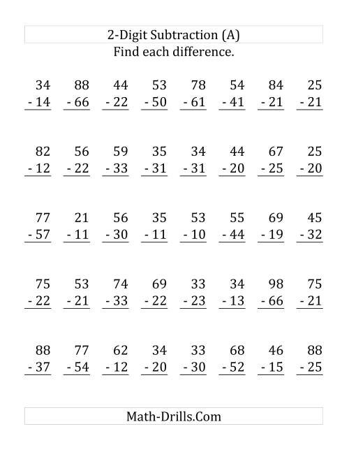 Free Printable Double Digit Subtraction Worksheets - Free Printable ...
