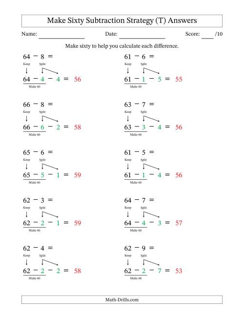 The Make Sixty Subtraction Strategy (T) Math Worksheet Page 2