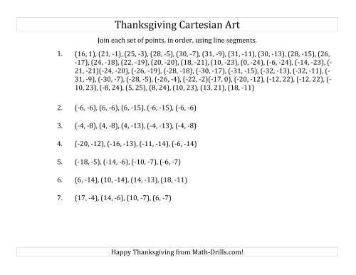 The Cartesian Art Thanksgiving Pilgrim Hat (C) Math Worksheet Page 2