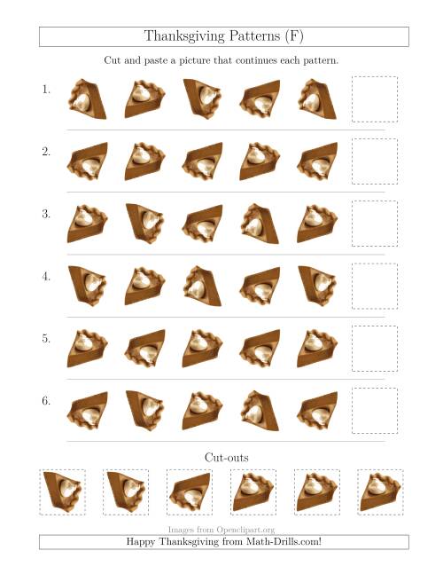 The Thanksgiving Picture Patterns with Rotation Attribute Only (F) Math Worksheet