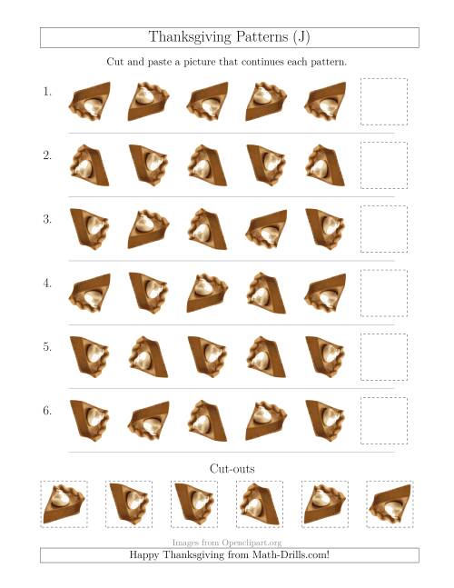 The Thanksgiving Picture Patterns with Rotation Attribute Only (J) Math Worksheet