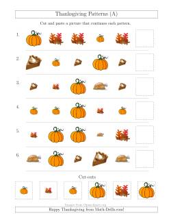 Thanksgiving Picture Patterns with Size and Shape Attributes