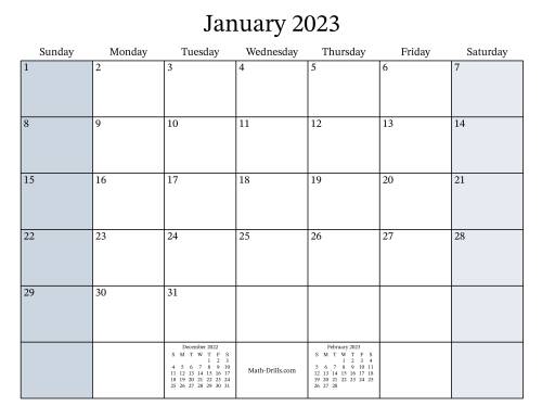 The Fillable 2023 Monthly Calendar Math Worksheet