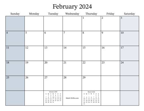The Fillable 2024 Monthly Calendar Math Worksheet Page 2