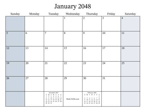 The Fillable 2048 Monthly Calendar Math Worksheet