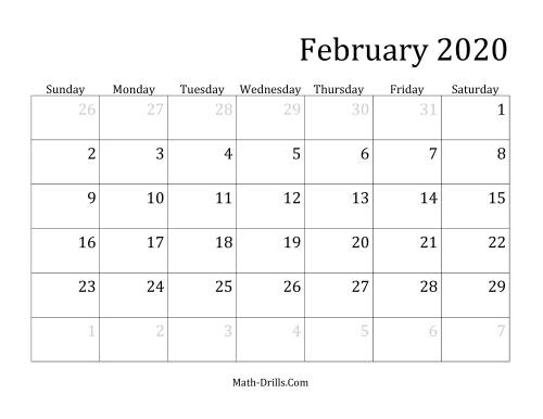 The 2020 Monthly Calendar Math Worksheet Page 2