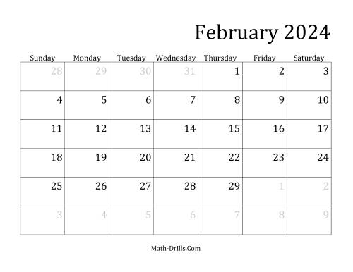 The 2024 Monthly Calendar Math Worksheet Page 2