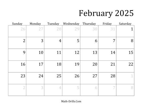 The 2025 Monthly Calendar Math Worksheet Page 2