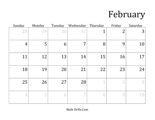 The Monthly General Year Calendar with January 1 on Monday Math Worksheet Page 2