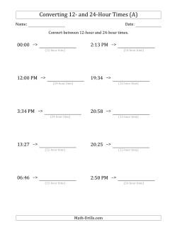 picture of clock worksheet