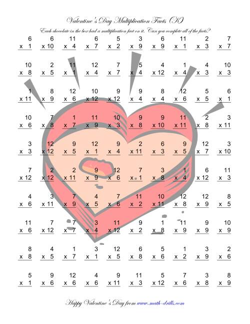 The Multiplication Facts to 144 (K) Math Worksheet