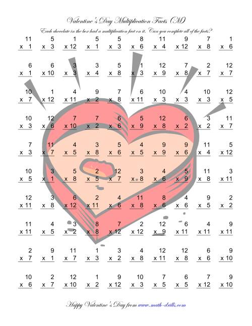 The Multiplication Facts to 144 (M) Math Worksheet
