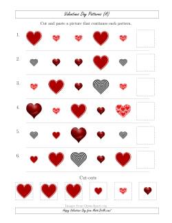Valentines Day Picture Patterns with Shape and Size Attributes
