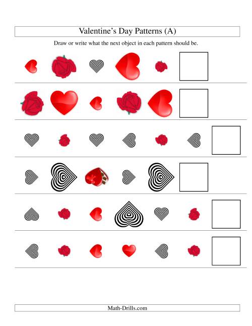 The Three-Attribute Patterns (Shape, Size and Rotation) (Old) Math Worksheet
