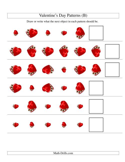The Two-Attribute Patterns (Size and Rotation) Featuring Chocolates (B) Math Worksheet