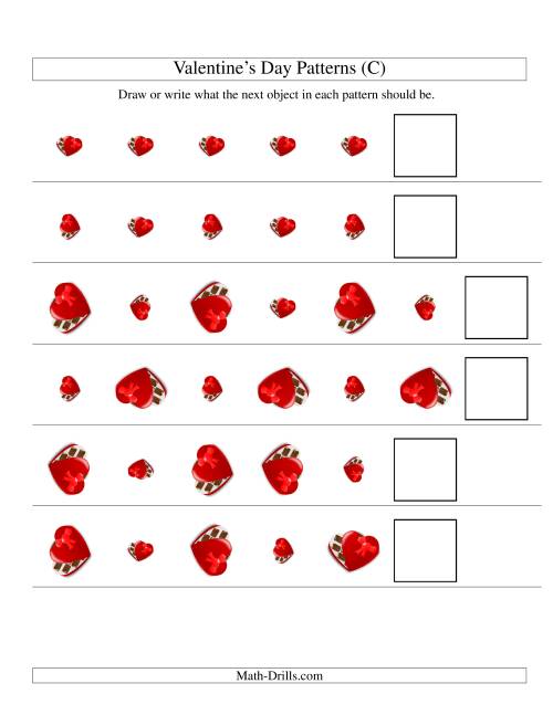 The Two-Attribute Patterns (Size and Rotation) Featuring Chocolates (C) Math Worksheet