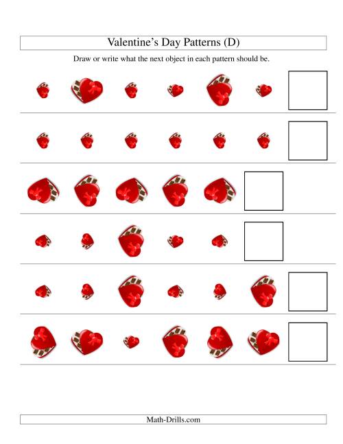 The Two-Attribute Patterns (Size and Rotation) Featuring Chocolates (D) Math Worksheet