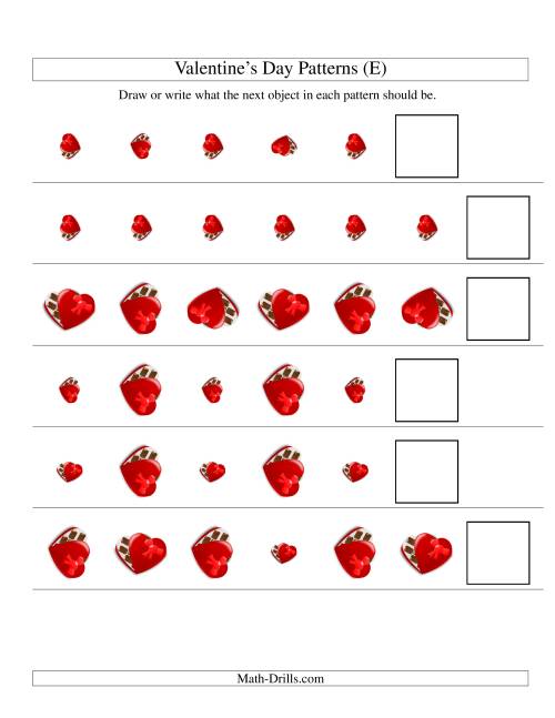The Two-Attribute Patterns (Size and Rotation) Featuring Chocolates (E) Math Worksheet