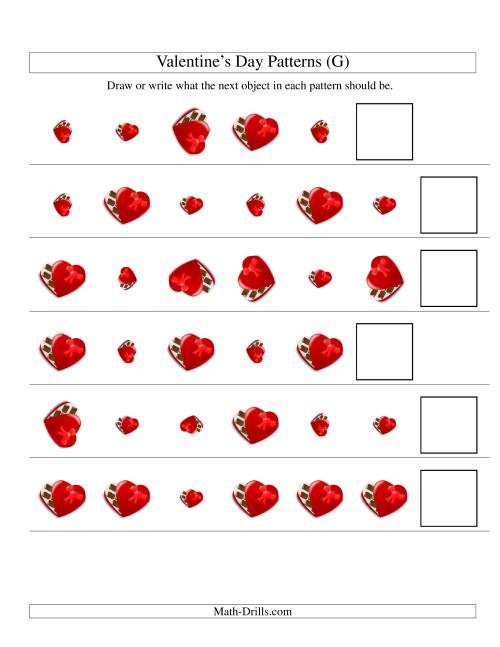 The Two-Attribute Patterns (Size and Rotation) Featuring Chocolates (G) Math Worksheet