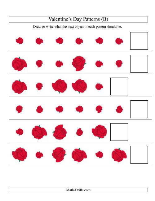 The Two-Attribute Patterns (Size and Rotation) Featuring Roses (B) Math Worksheet