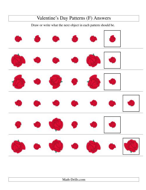 The Two-Attribute Patterns (Size and Rotation) Featuring Roses (F) Math Worksheet Page 2