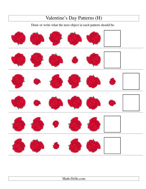 The Two-Attribute Patterns (Size and Rotation) Featuring Roses (H) Math Worksheet