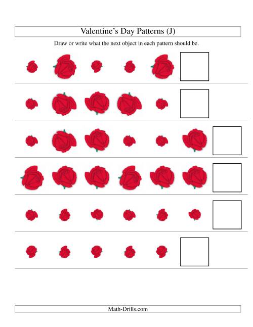 The Two-Attribute Patterns (Size and Rotation) Featuring Roses (J) Math Worksheet