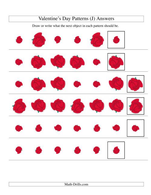 The Two-Attribute Patterns (Size and Rotation) Featuring Roses (J) Math Worksheet Page 2