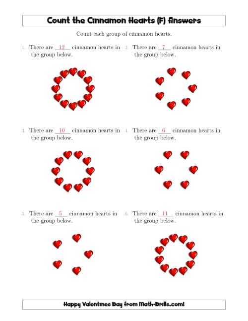 The Counting Cinnamon Hearts in Circular Arrangements (F) Math Worksheet Page 2