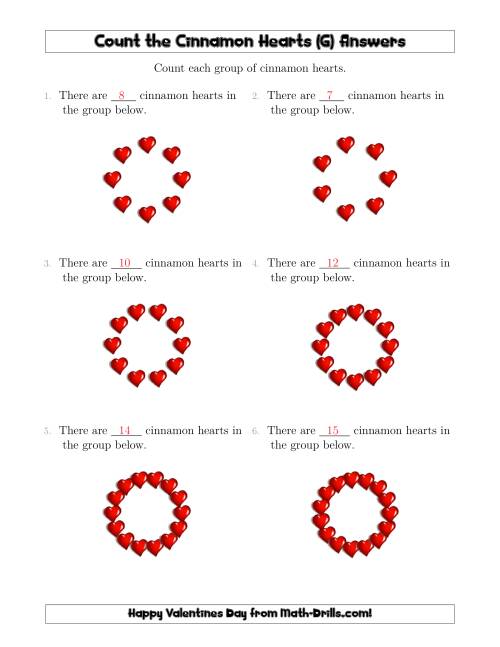 The Counting Cinnamon Hearts in Circular Arrangements (G) Math Worksheet Page 2