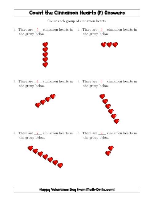 The Counting Cinnamon Hearts in Linear Arrangements (F) Math Worksheet Page 2