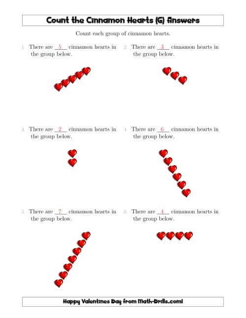 The Counting Cinnamon Hearts in Linear Arrangements (G) Math Worksheet Page 2