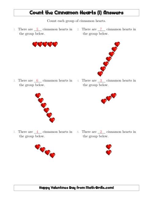 The Counting Cinnamon Hearts in Linear Arrangements (I) Math Worksheet Page 2