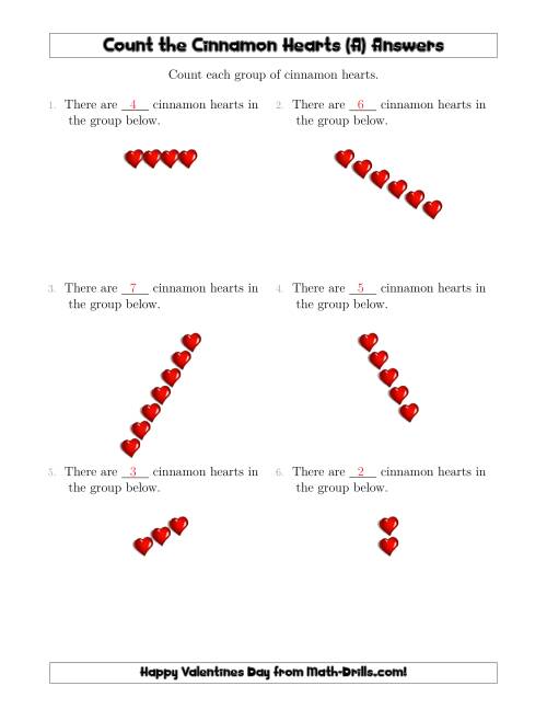 The Counting Cinnamon Hearts in Linear Arrangements (All) Math Worksheet Page 2
