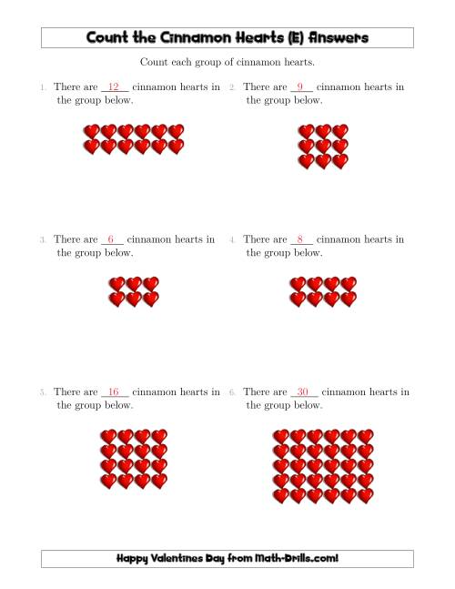 The Counting Cinnamon Hearts in Rectangular Arrangements (E) Math Worksheet Page 2
