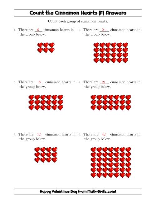 The Counting Cinnamon Hearts in Rectangular Arrangements (F) Math Worksheet Page 2