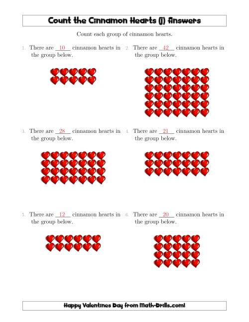 The Counting Cinnamon Hearts in Rectangular Arrangements (J) Math Worksheet Page 2