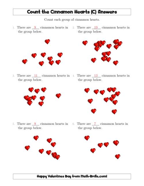 The Counting Cinnamon Hearts in Scattered Arrangements (C) Math Worksheet Page 2