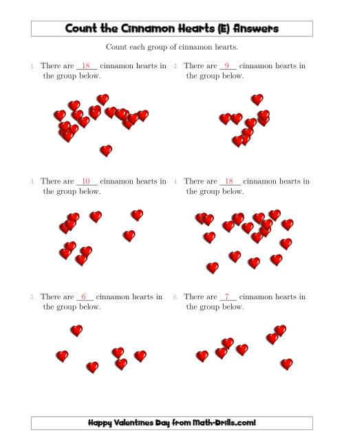 The Counting Cinnamon Hearts in Scattered Arrangements (E) Math Worksheet Page 2