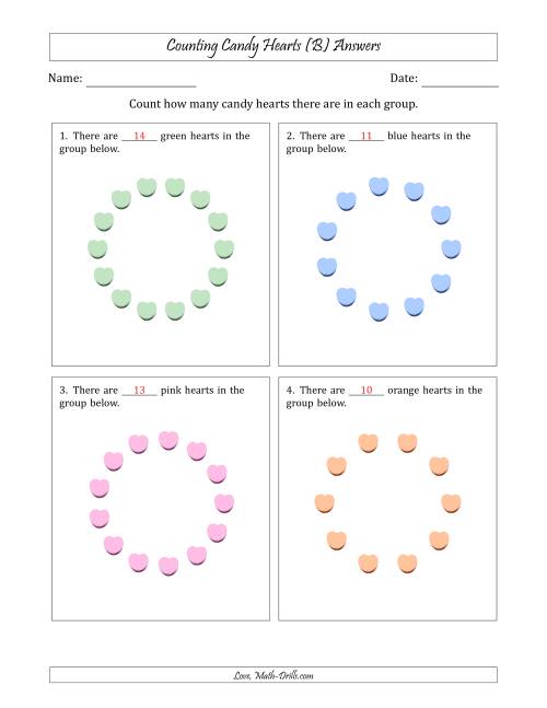 The Counting Candy Hearts in Circular Arrangements (B) Math Worksheet Page 2