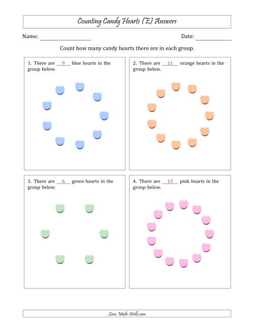 The Counting Candy Hearts in Circular Arrangements (E) Math Worksheet Page 2