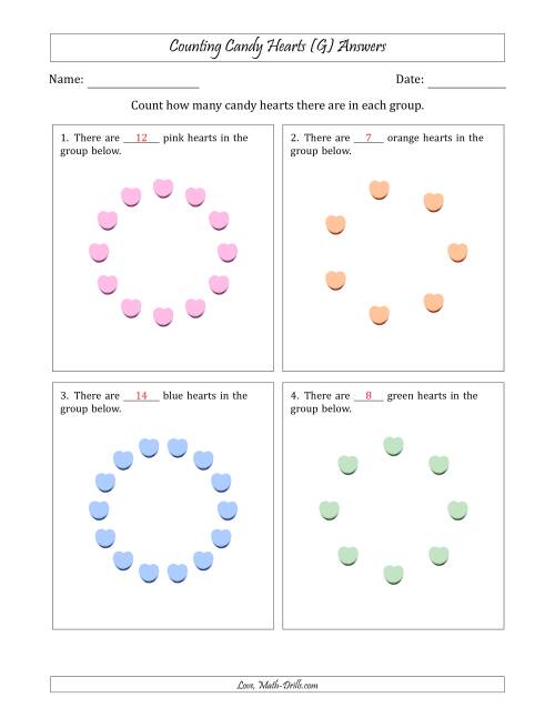 The Counting Candy Hearts in Circular Arrangements (G) Math Worksheet Page 2